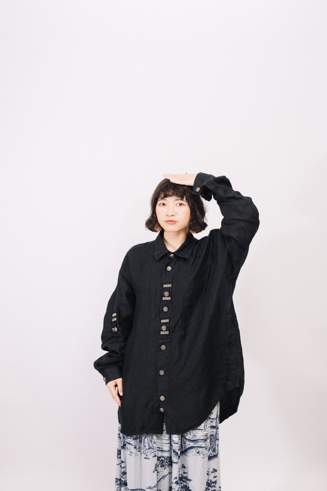 黑色提洛尔衬衫.Tyrolean Shirt【初恋贩卖所】Vintage.A1007 - 女装衬衫 - 棉 白色