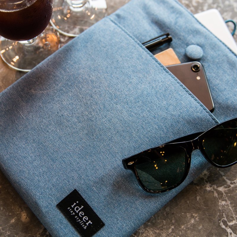 RYMAN简约蓝色12寸MacBook直身笔记型电脑轻薄保护套 手拿包 - 手拿包 - 其他材质 蓝色