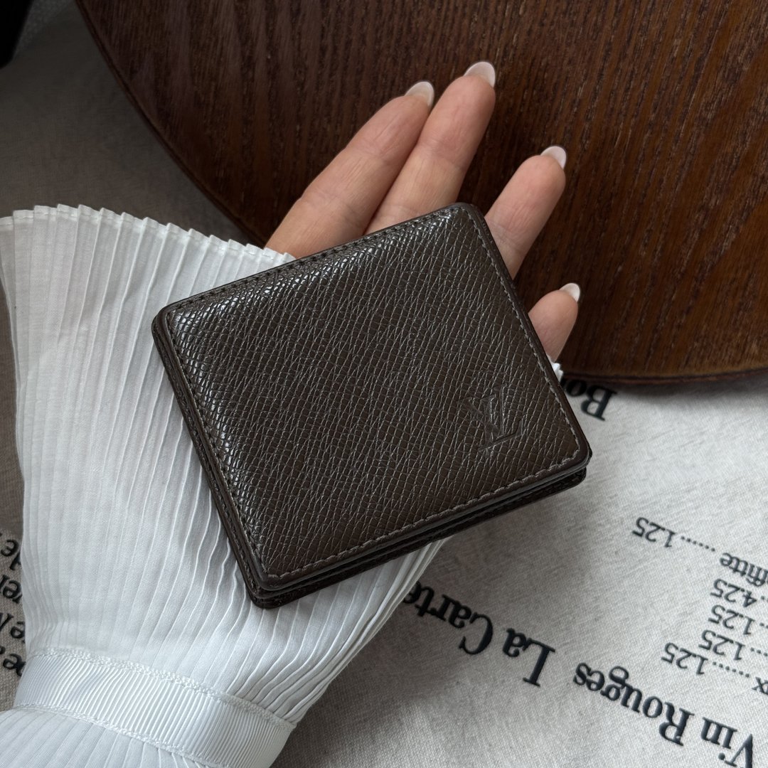 中古品 Louis Vuitton 路易威登 朱古力牛皮零钱包 - 手提包/手提袋 - 真皮 卡其色