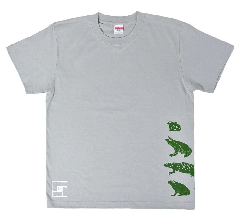 地球のカエルTシャツ　メンズ - 男装上衣/T 恤 - 其他材质 灰色