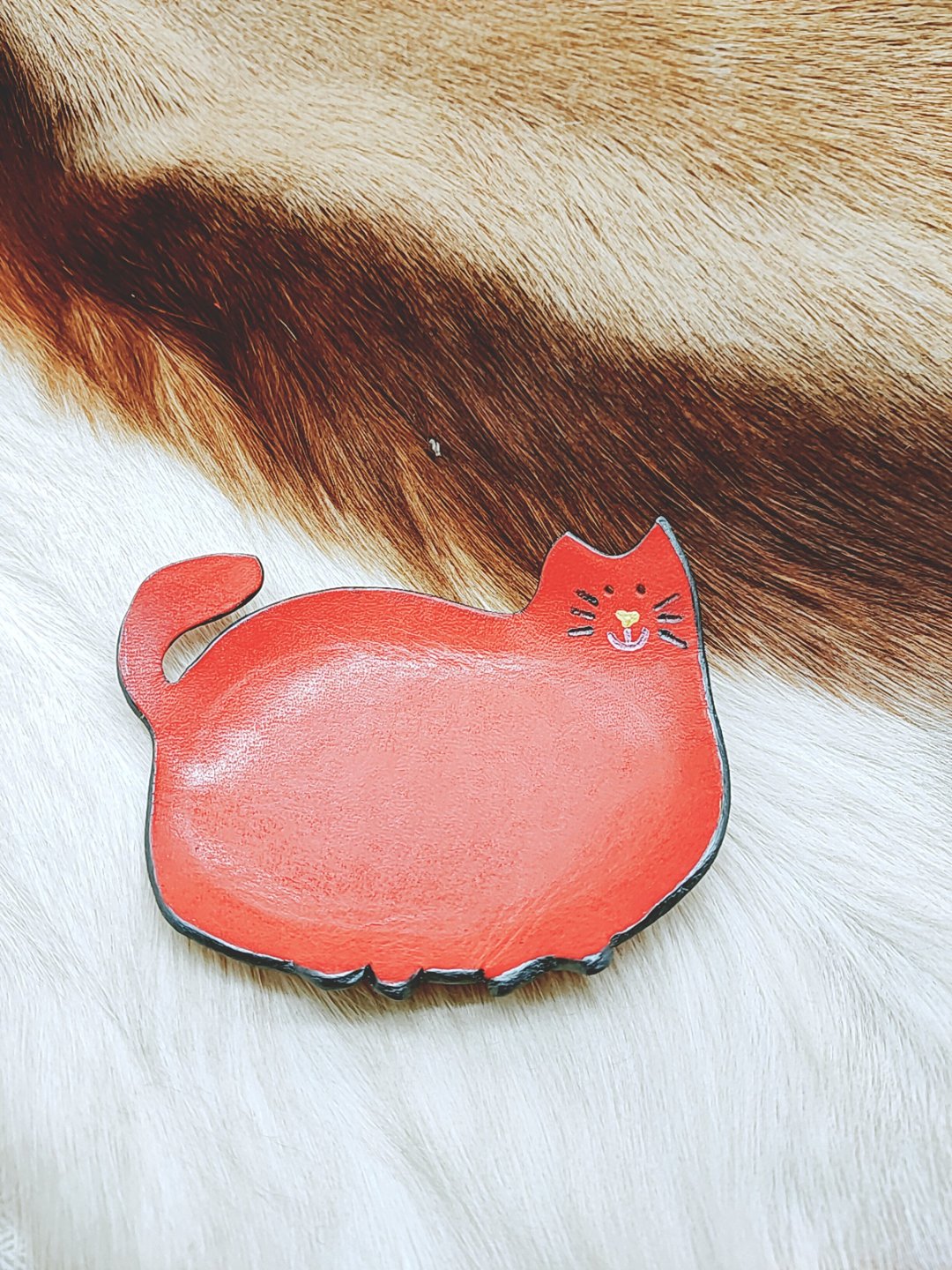 红砖猫咪盘 / 皮革 - 其他 - 真皮 红色
