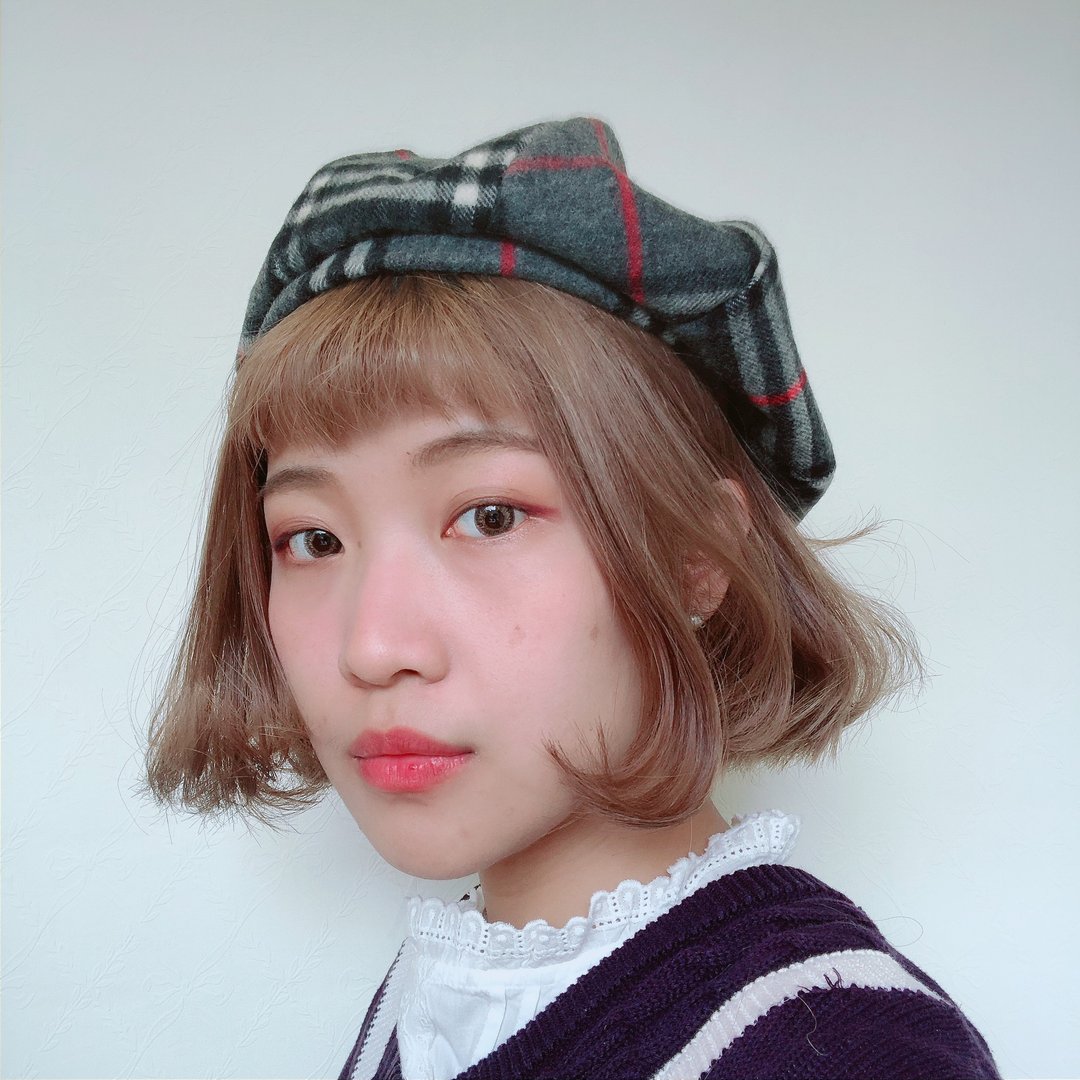 经典格纹厚毛呢八角帽 多色 - 帽子 - 聚酯纤维 橘色