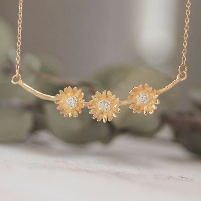 Chrysanthemum necklace - 项链 - 其他金属 金色