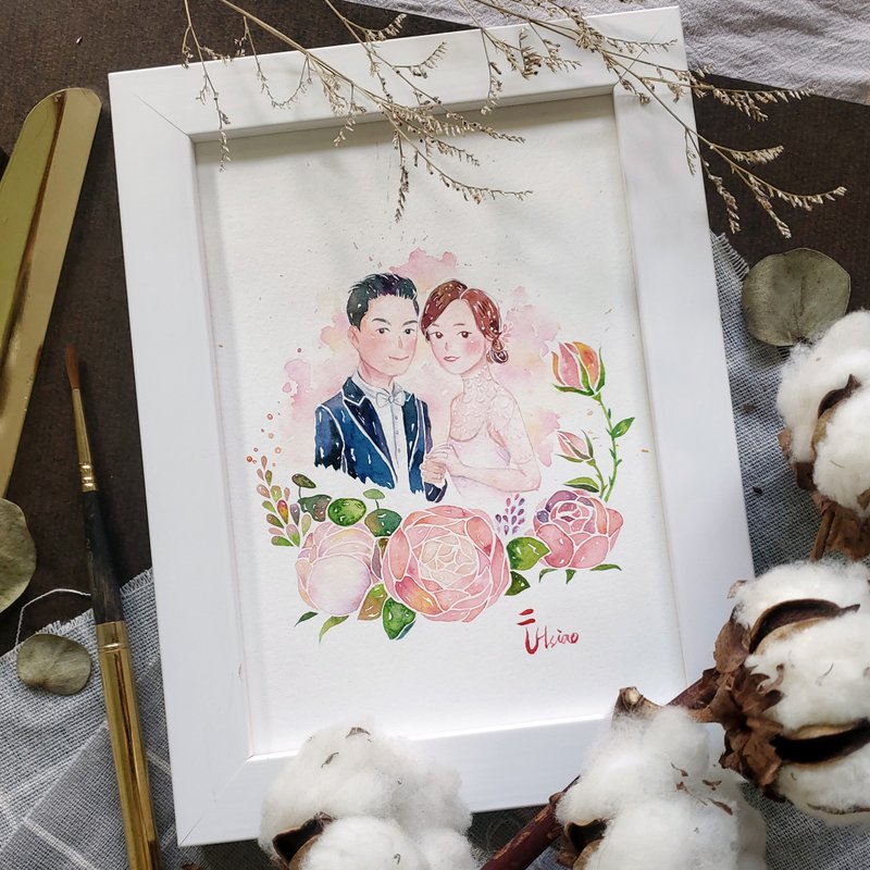 【可爱风-专属花语】似颜绘 - 7寸(无框) - 订制画像 - 纸 粉红色