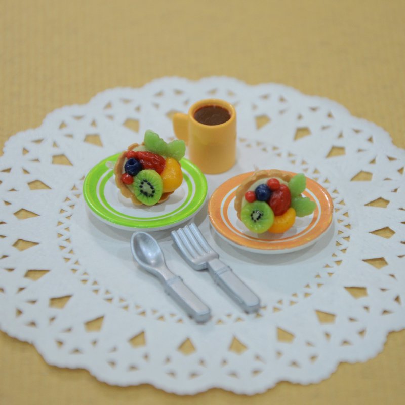 水果塔耳环(耳针or夹式) - 耳环/耳夹 - 粘土 多色