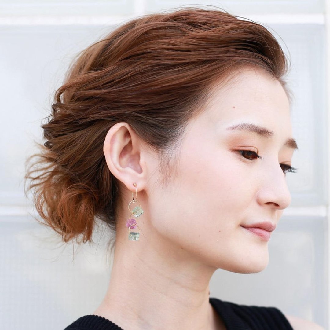 LEAD PIKO PIERCE - 耳环/耳夹 - 石头 绿色