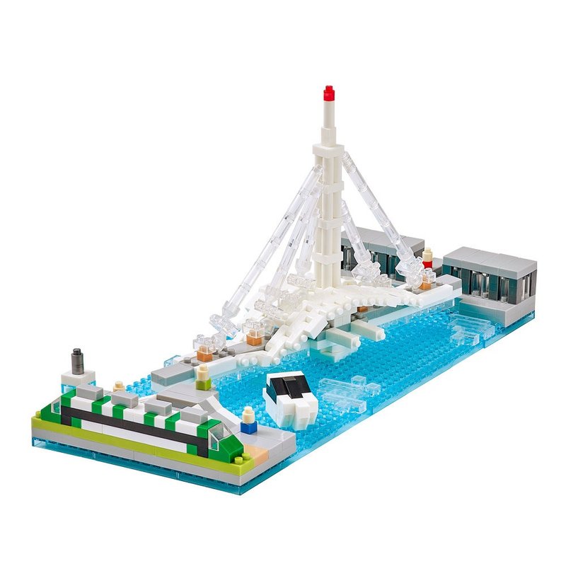 高雄驳二限定-大港桥微型积木(可旋转桥梁)-建筑艺术与拼搭乐趣 - 玩偶/公仔 - 塑料 