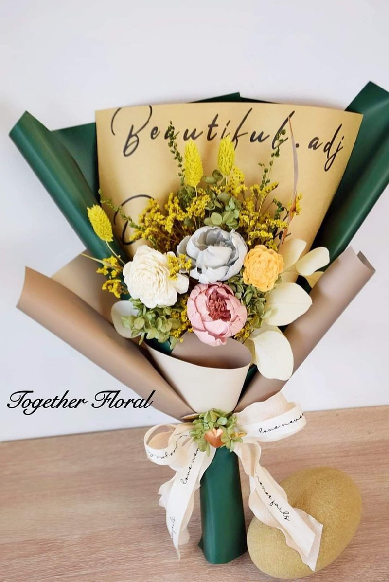 索拉花花束  绿色系 - 干燥花/捧花 - 植物．花 