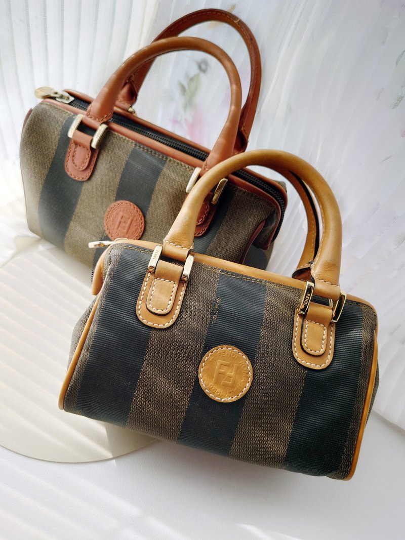 中古美品 FENDI 附尘袋 boston波士顿包单肩包斜背包斜挎包手拿包 - 侧背包/斜挎包 - 防水材质 咖啡色