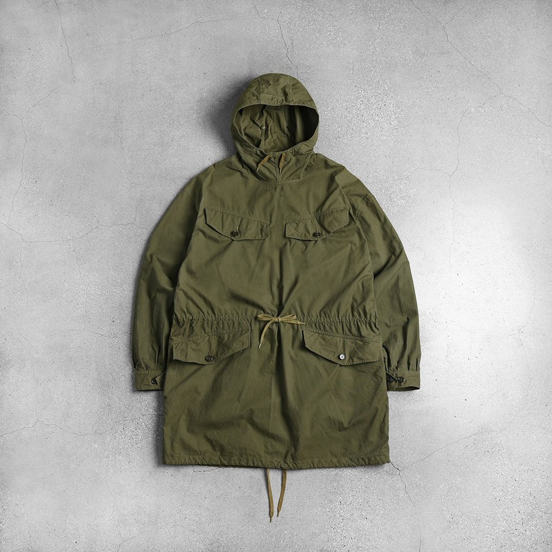 法军公发 MOUNTAIN ANORAK PARKA / Vintage 古着军装 - 中性连帽卫衣/T 恤 - 棉 绿色