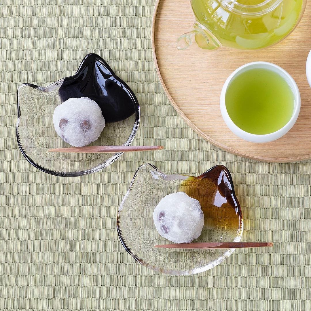 【3件66折】日本ADERIA Coconeco猫咪小皿 / 共5款 - 盘子/餐盘/盘架 - 玻璃 多色