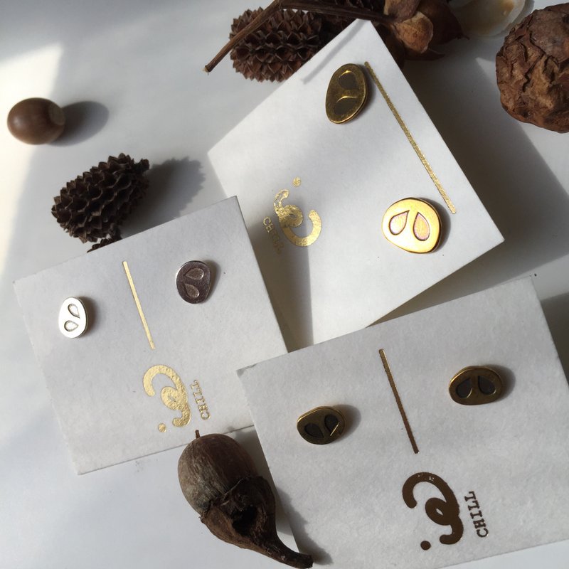 / 猪好鼻 / 猪元素耳环 - 耳环/耳夹 - 铜/黄铜 金色