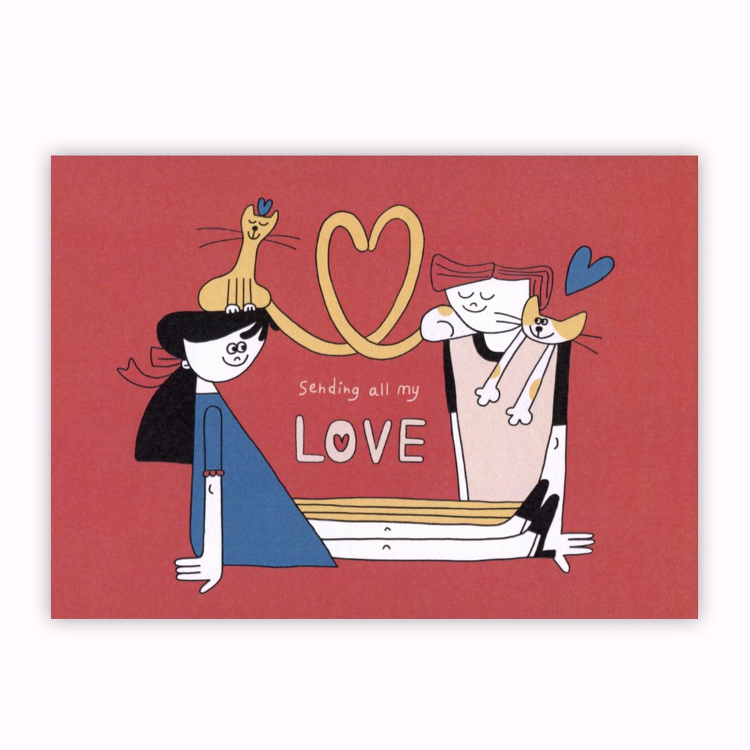 明信片 | Sending my Love - 卡片/明信片 - 纸 红色