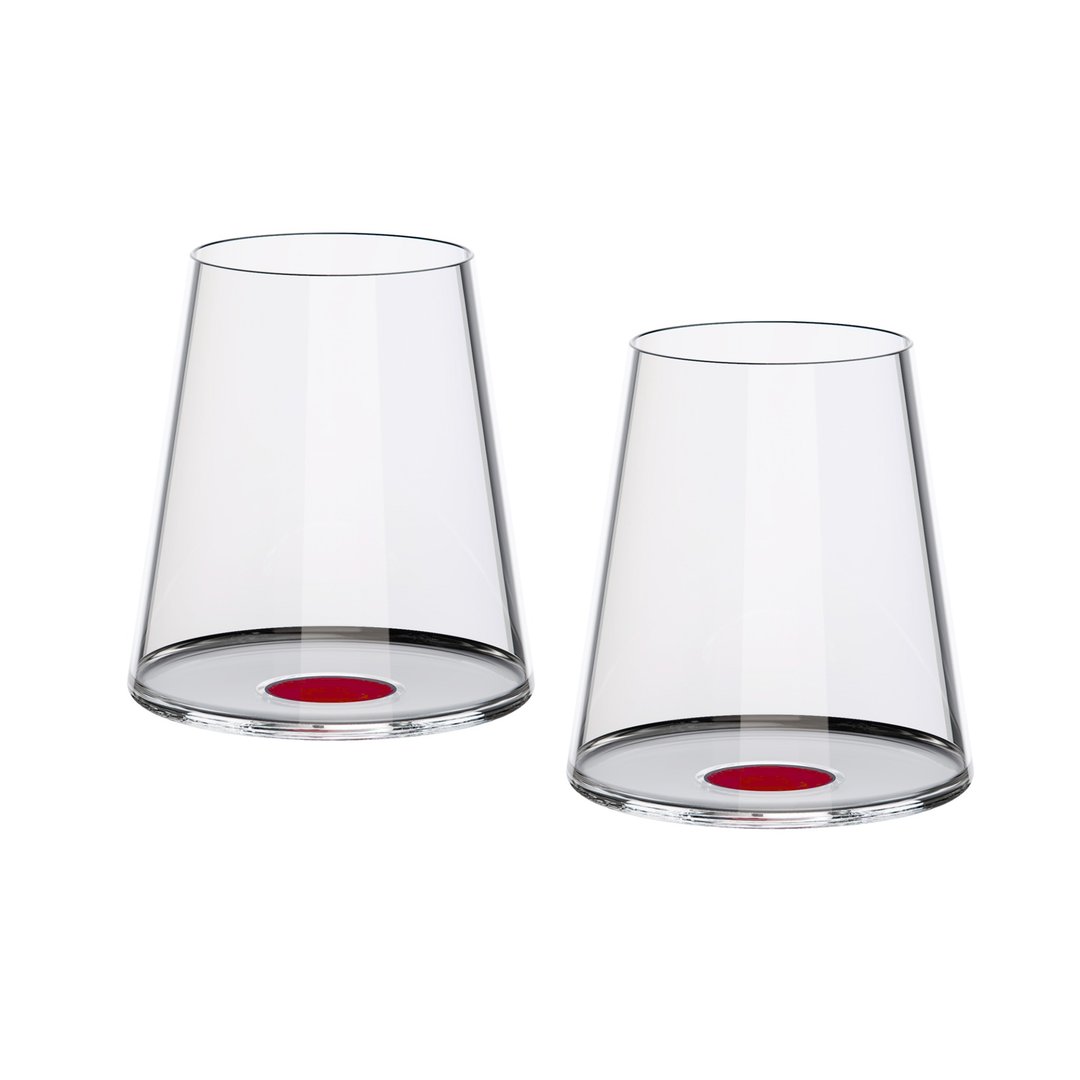 SplitGlass 水晶玻璃红酒杯 - 2 件套装 (红色) - 酒杯/酒器 - 玻璃 透明