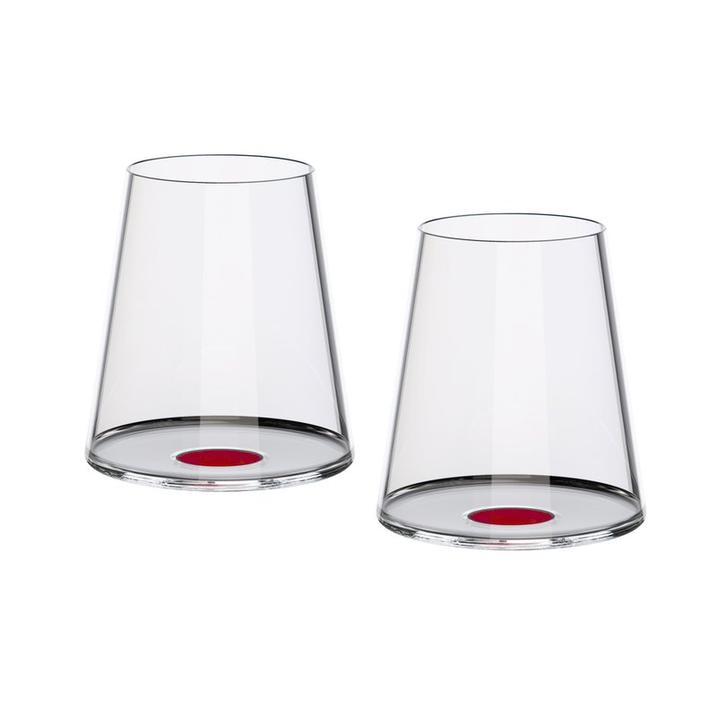 SplitGlass 水晶玻璃红酒杯 - 2 件套装 (红色) - 酒杯/酒器 - 玻璃 透明