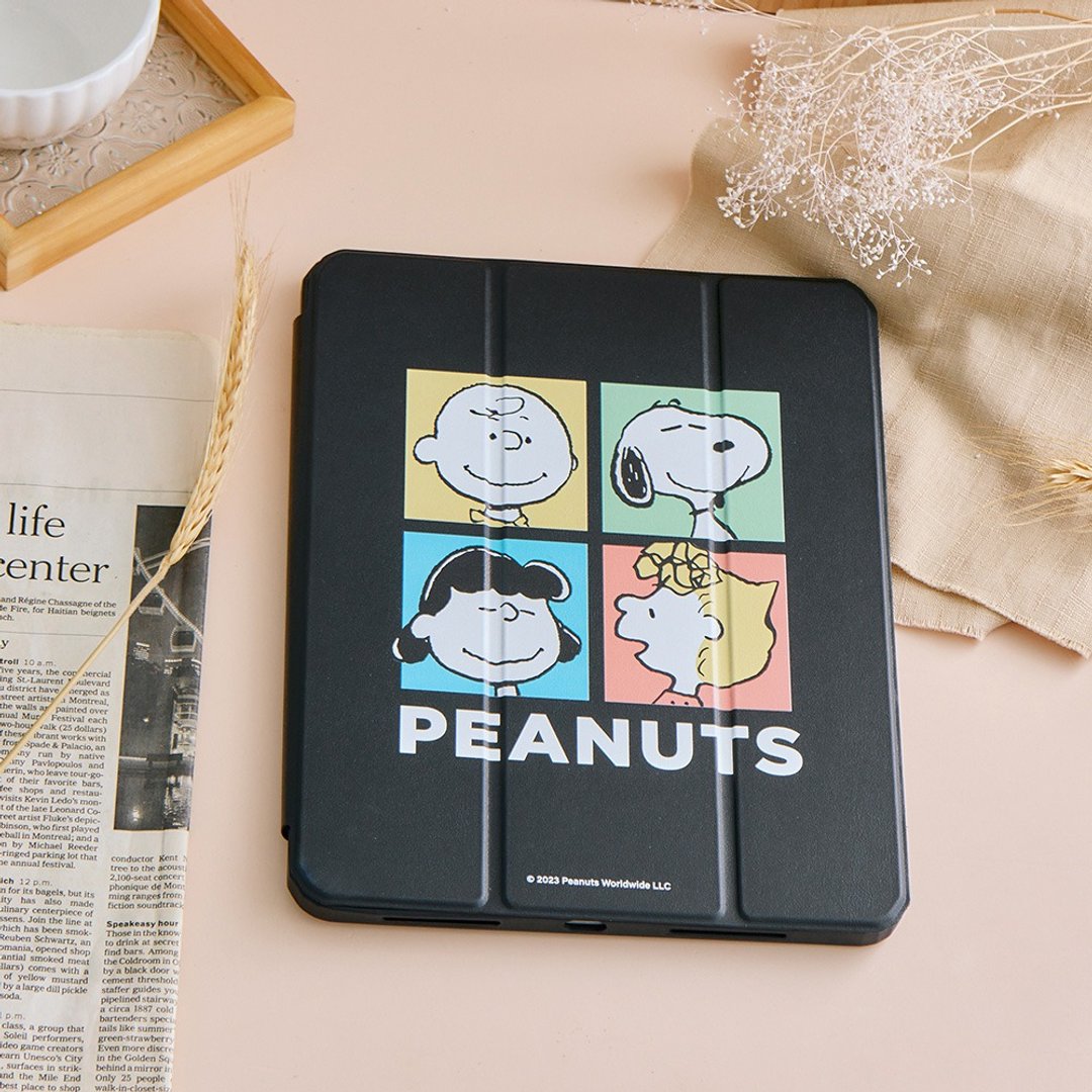 SNOOPY 史努比 经典角色强悍磁吸 iPad 三折保护壳 - 平板/电脑保护壳 - 塑料 多色