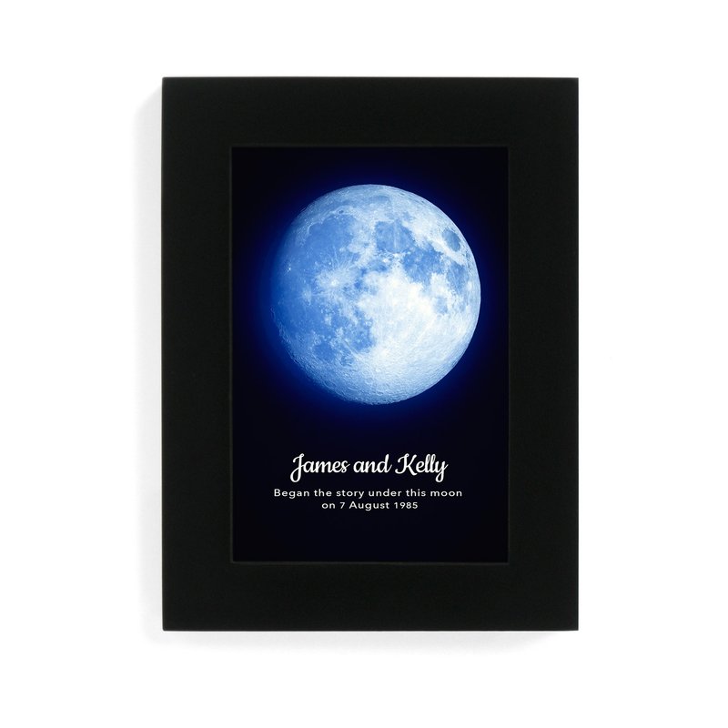 摘下月亮给你 定制化特别日子的月亮 浪漫生日和结婚周年纪念礼物 - 摆饰 - 纸 蓝色