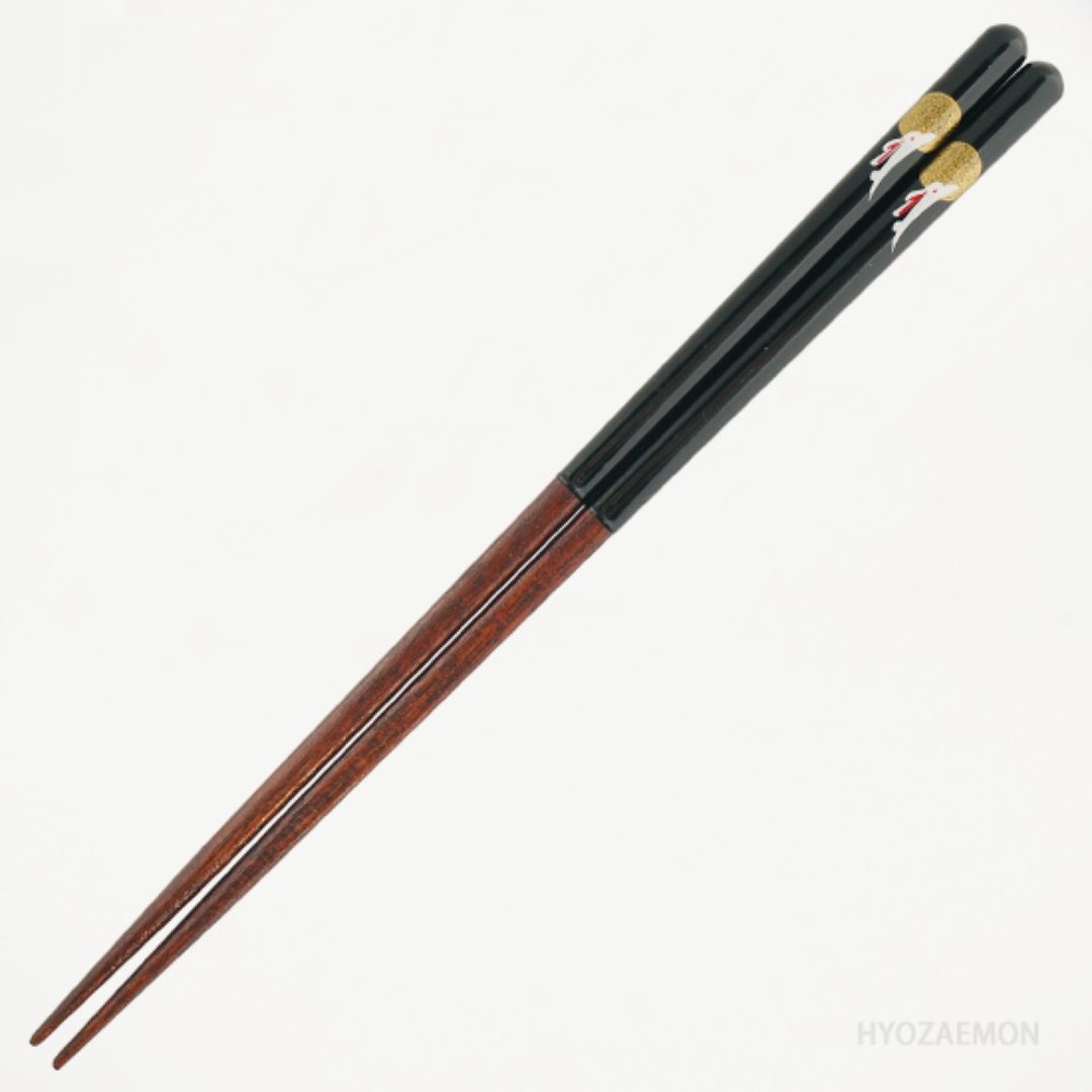 Hyosaemon 洗碗机安全筷子 Moon Rabbit 黑色大号 23.5 厘米，红色中号 21.5 厘米 - 筷子/筷架 - 木头 
