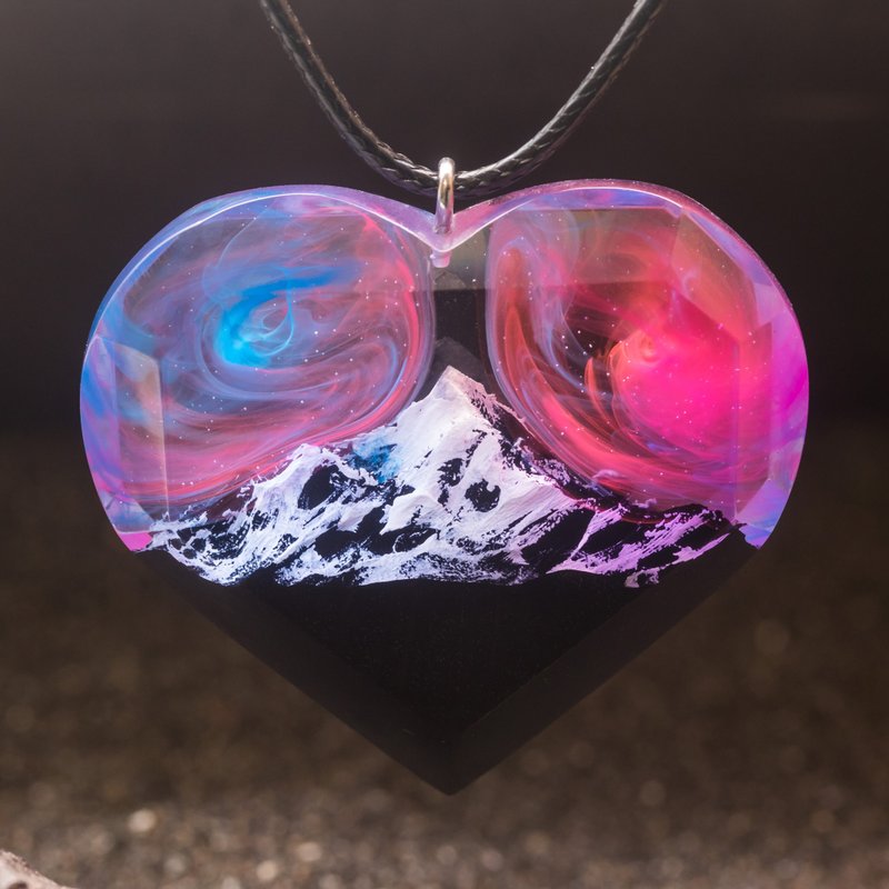 木质树脂项链 鲸鱼吊坠 生日礼物 环氧树脂吊坠 - 项链 - 木头 多色