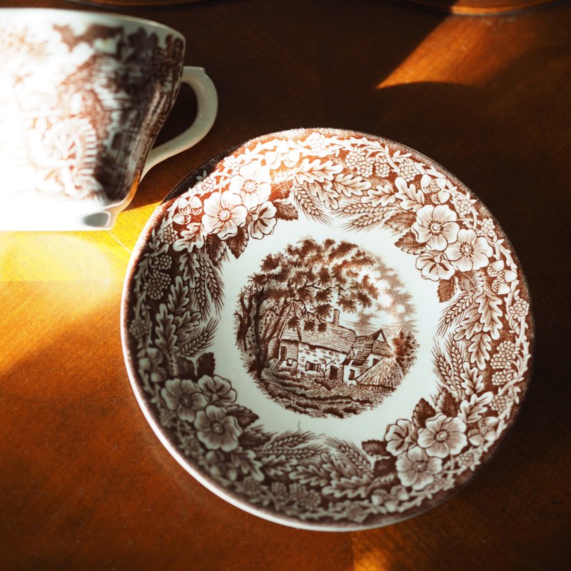 英国复古Broadhurst 棕色杯碟组 / 茶杯 / 咖啡杯 - 咖啡杯/马克杯 - 陶 咖啡色