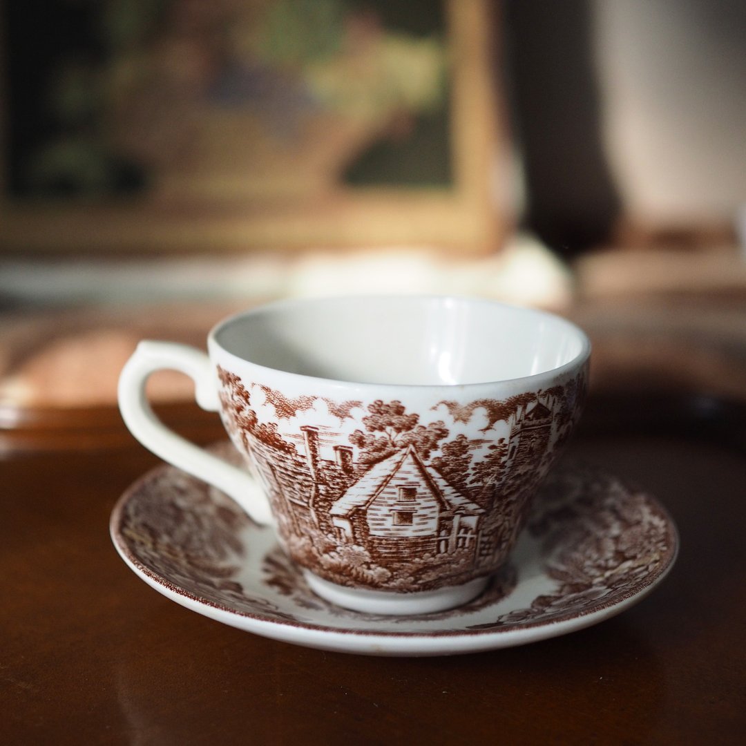 1970 年的英国 Broadhurst 棕色杯碟组 / 茶杯 / 咖啡杯 - 咖啡杯/马克杯 - 陶 咖啡色