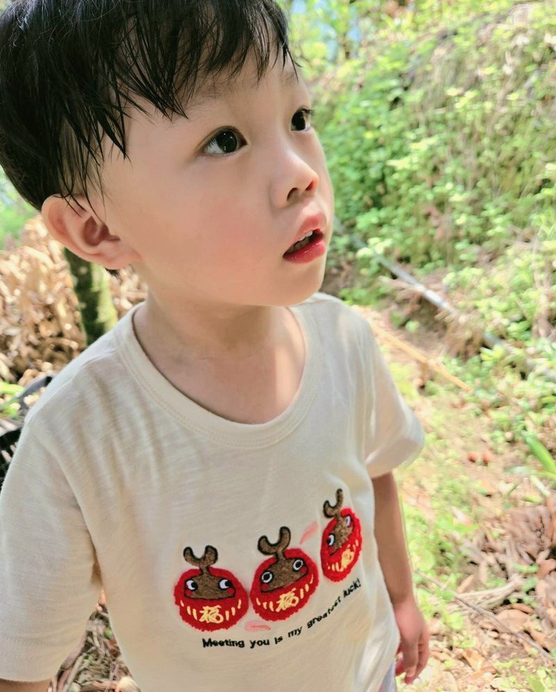 台湾原创品牌Rakki More夏季新品甲虫达摩儿童短袖上衣 - 童装上衣 - 棉．麻 