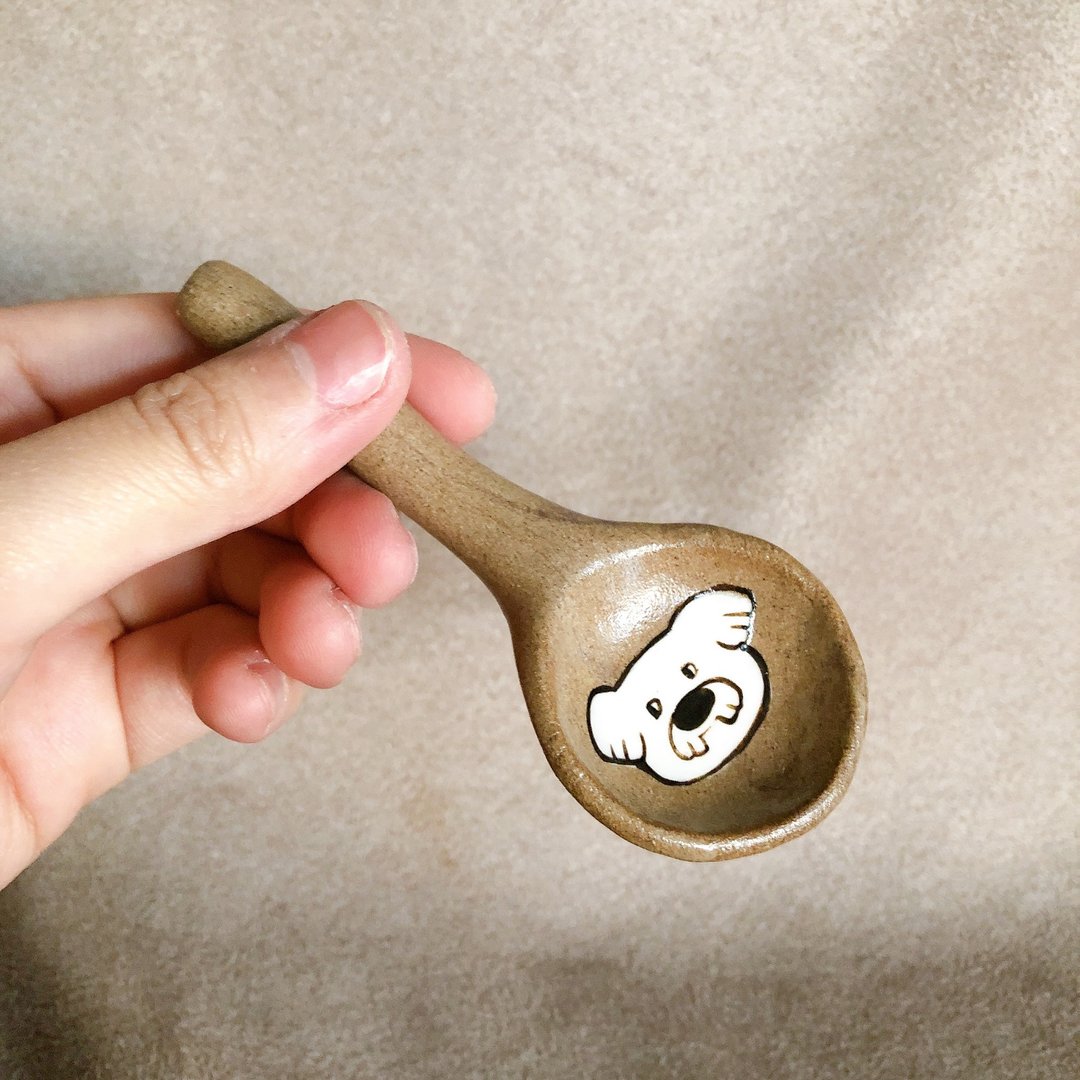 毛狗手捏汤匙2 - 餐刀/叉/匙组合 - 陶 