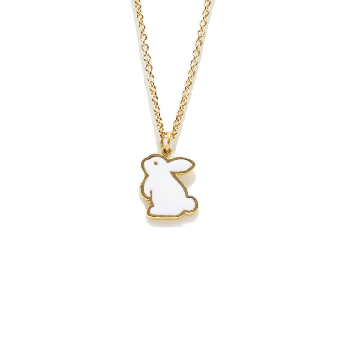 Teatime Rabbit Necklace - 项链 - 贵金属 白色