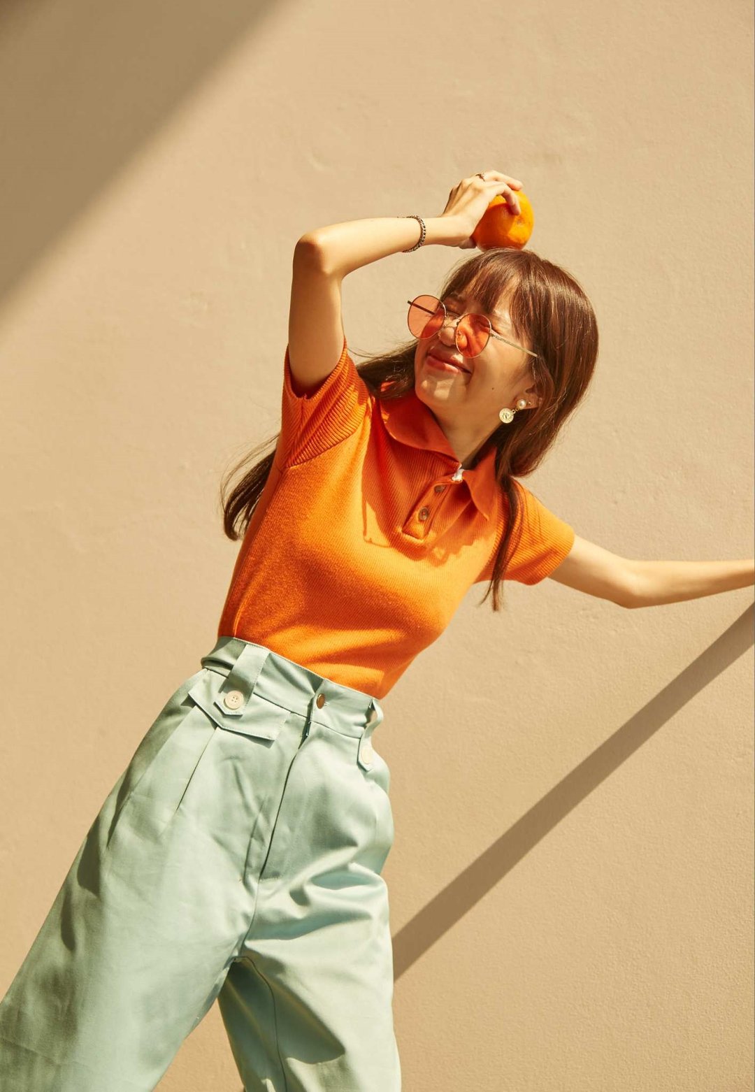 Highestjump Sun shirt (orange) - 女装衬衫 - 棉 橘色