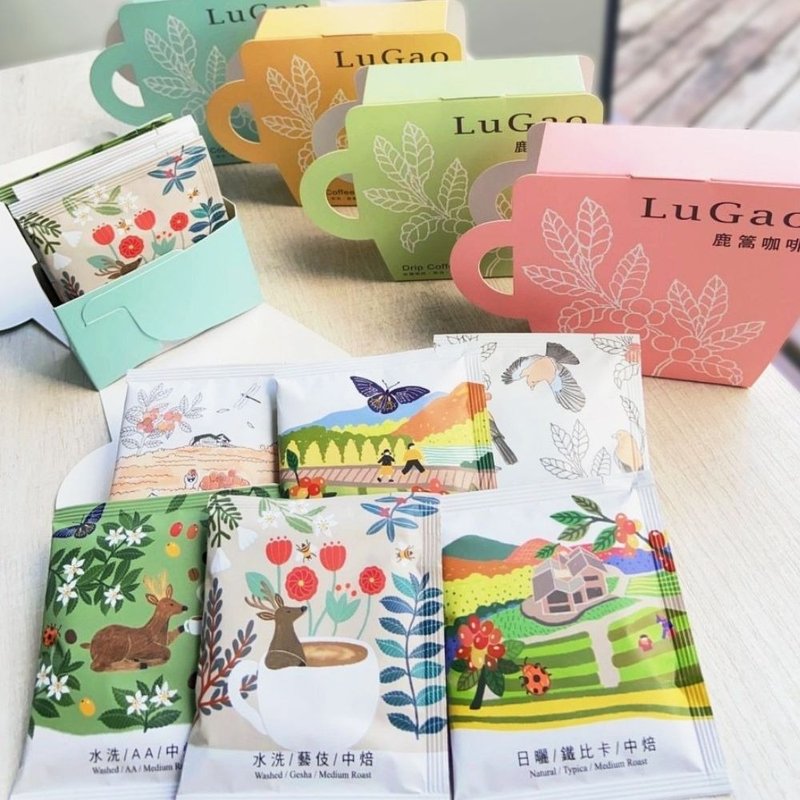 鹿篙滤挂咖啡 台湾豆(10gx5入/粉红盒/中焙/五款风味) 台湾农林 - 咖啡 - 新鲜食材 咖啡色