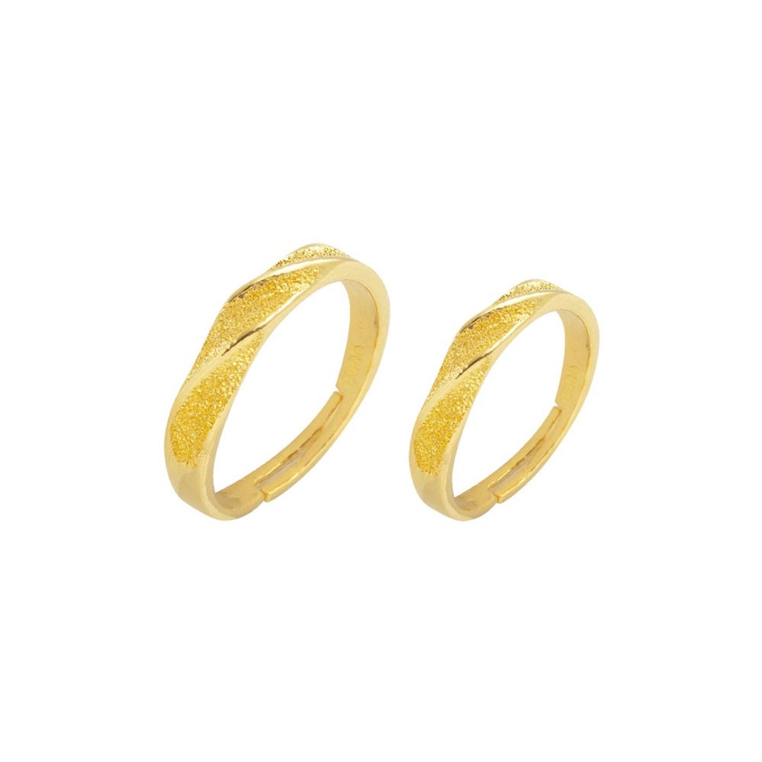藏宝箱金饰 9999黄金纯金 螺旋 情侣对戒LOVE戒指/求婚戒/开口戒 - 对戒 - 24k 金 金色