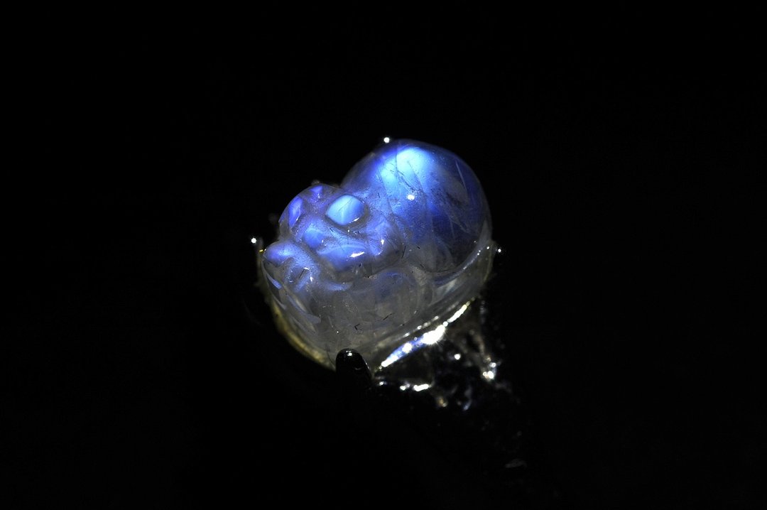 蓝月光貔貅戒子 矿石/水晶/灵修/开运/招财/破煞/防小人 - 戒指 - 半宝石 