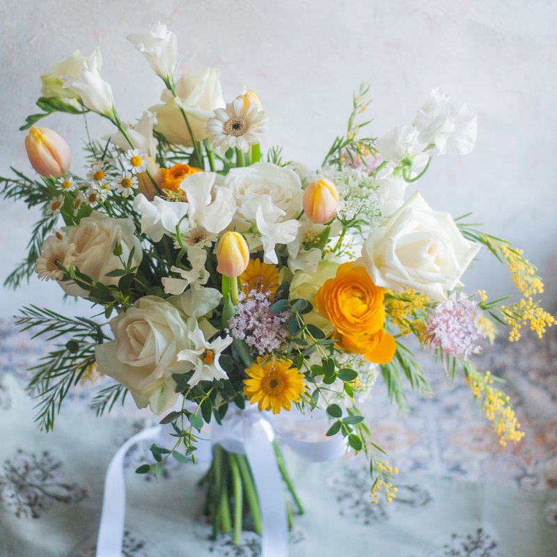 花园风清新捧花 | 鲜花捧花 | 结婚捧花 | 可定制 - 干燥花/捧花 - 植物．花 多色