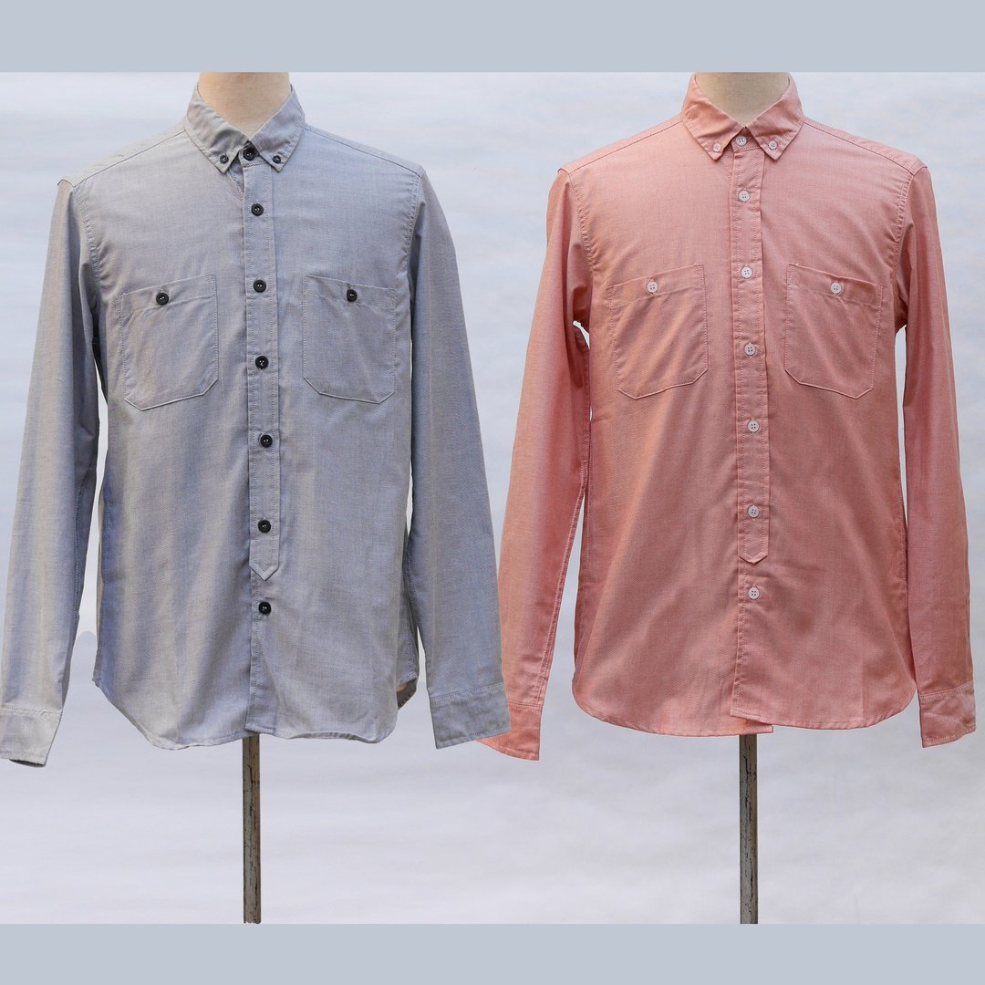 【Off-season sale】【換季特賣】Chambray Shirts - 男装衬衫 - 棉 粉红色