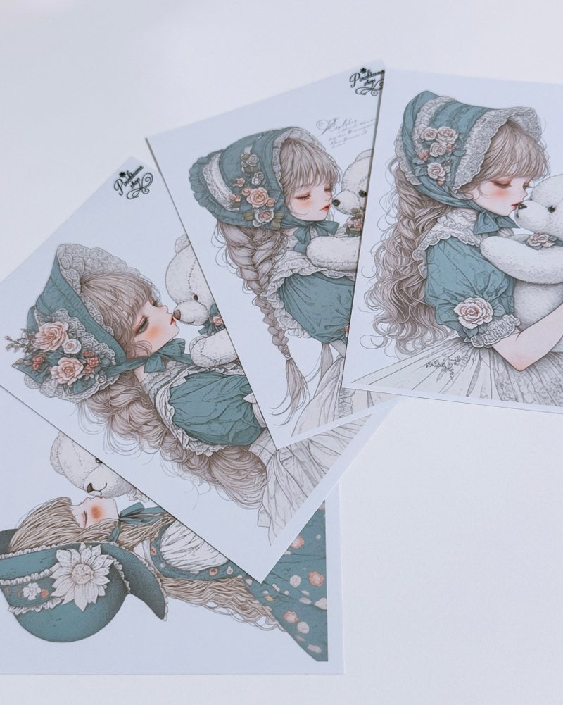 4款 pinokkumashop 人物贴纸 女孩贴纸 拼贴素材 - 贴纸 - 纸 