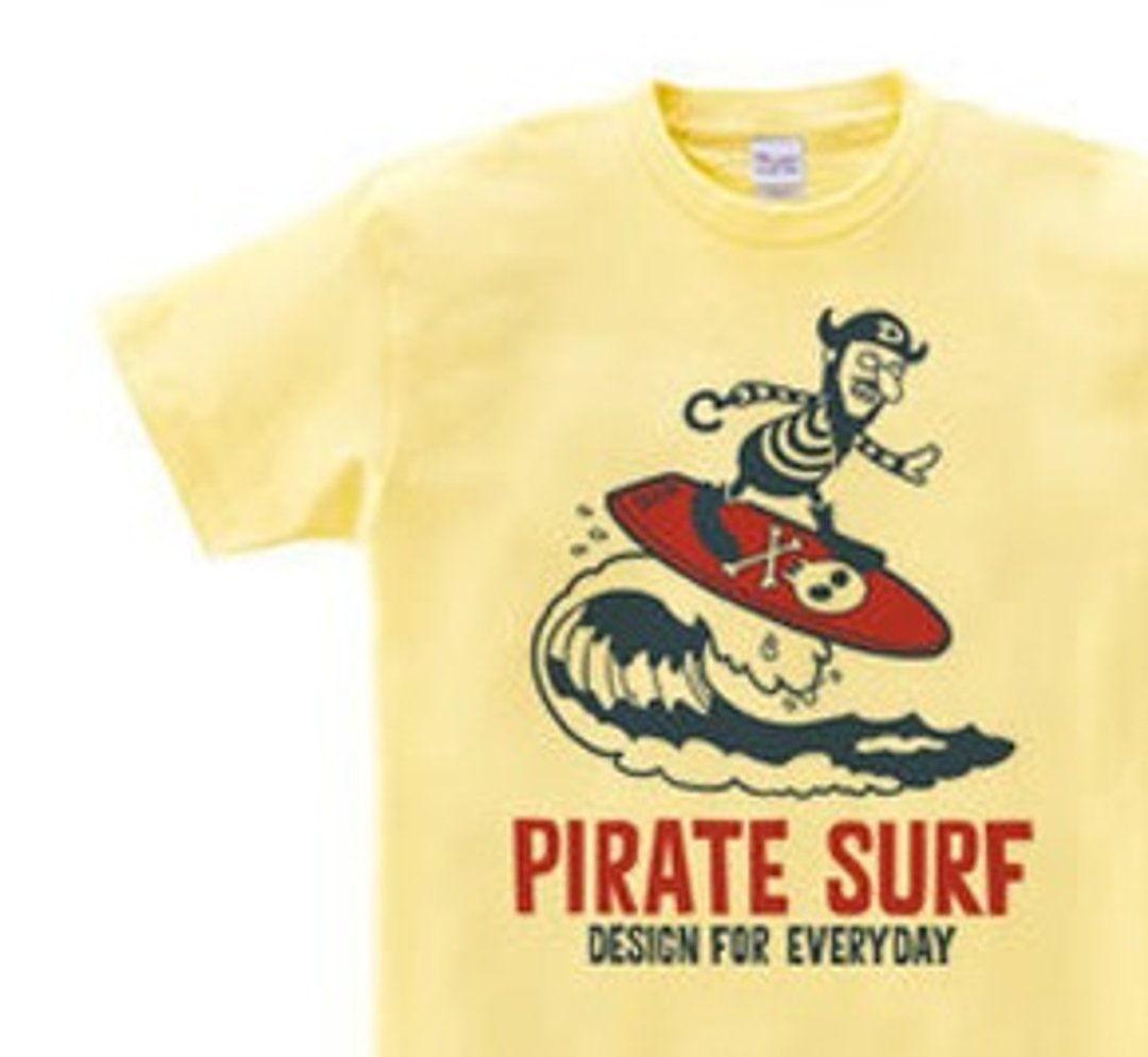 Pirate ~ SURF ~ WS ~ WM • S ~ XL T-shirt order product] - 中性连帽卫衣/T 恤 - 棉 黄色