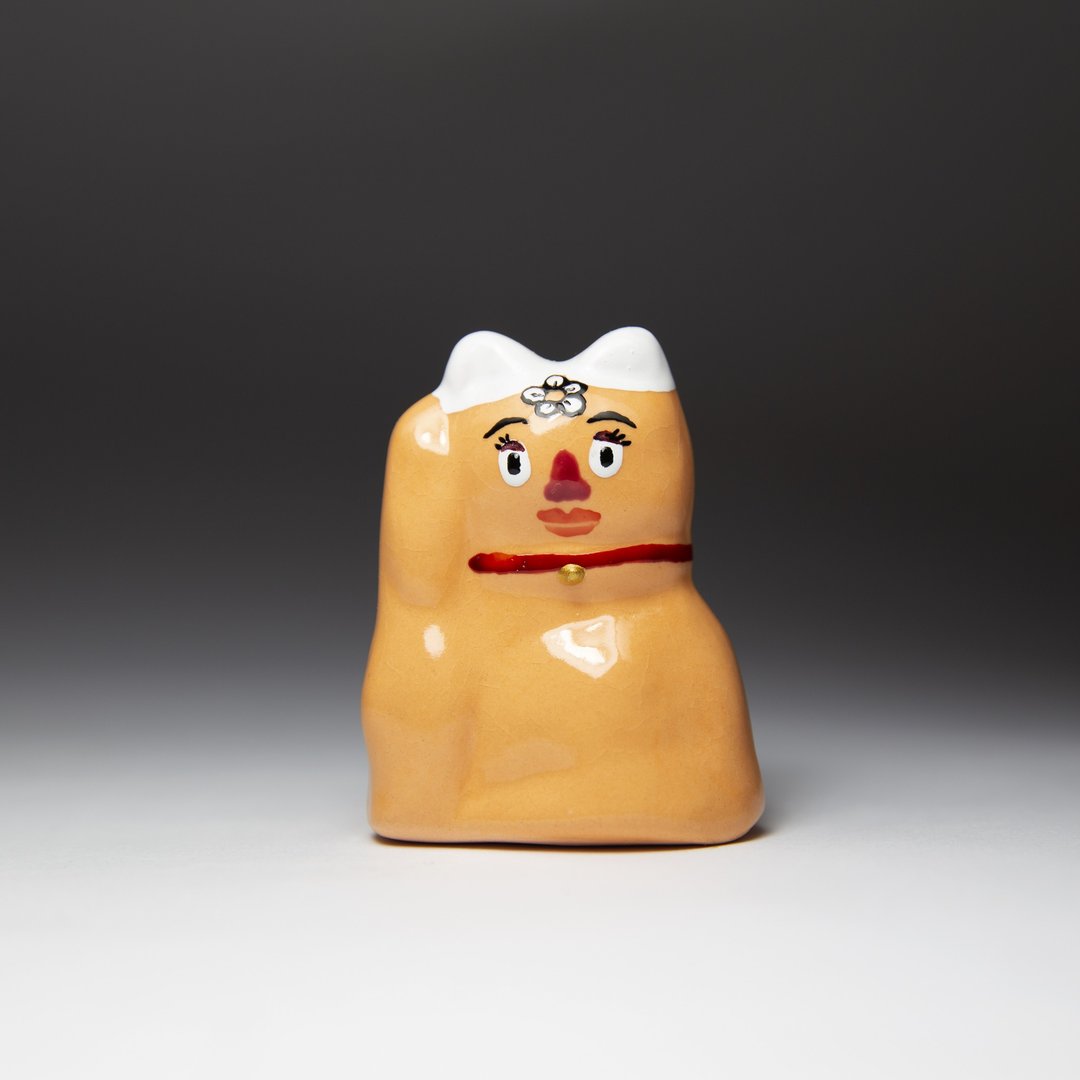 街头开运招财猫-MRS.蛋头喵(冰裂纹款) - 摆饰 - 陶 金色