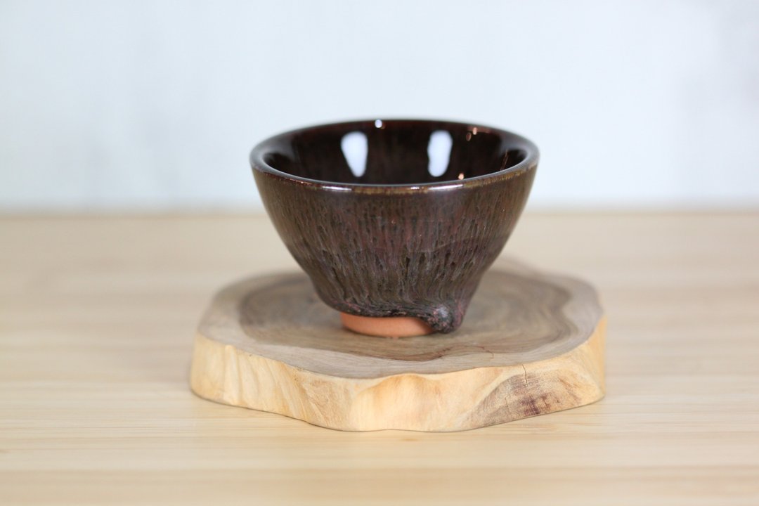 【沐春生活】45ml 天目釉泪 中式小茶杯 莺歌名家叶敏祥作品 - 茶具/茶杯 - 瓷 