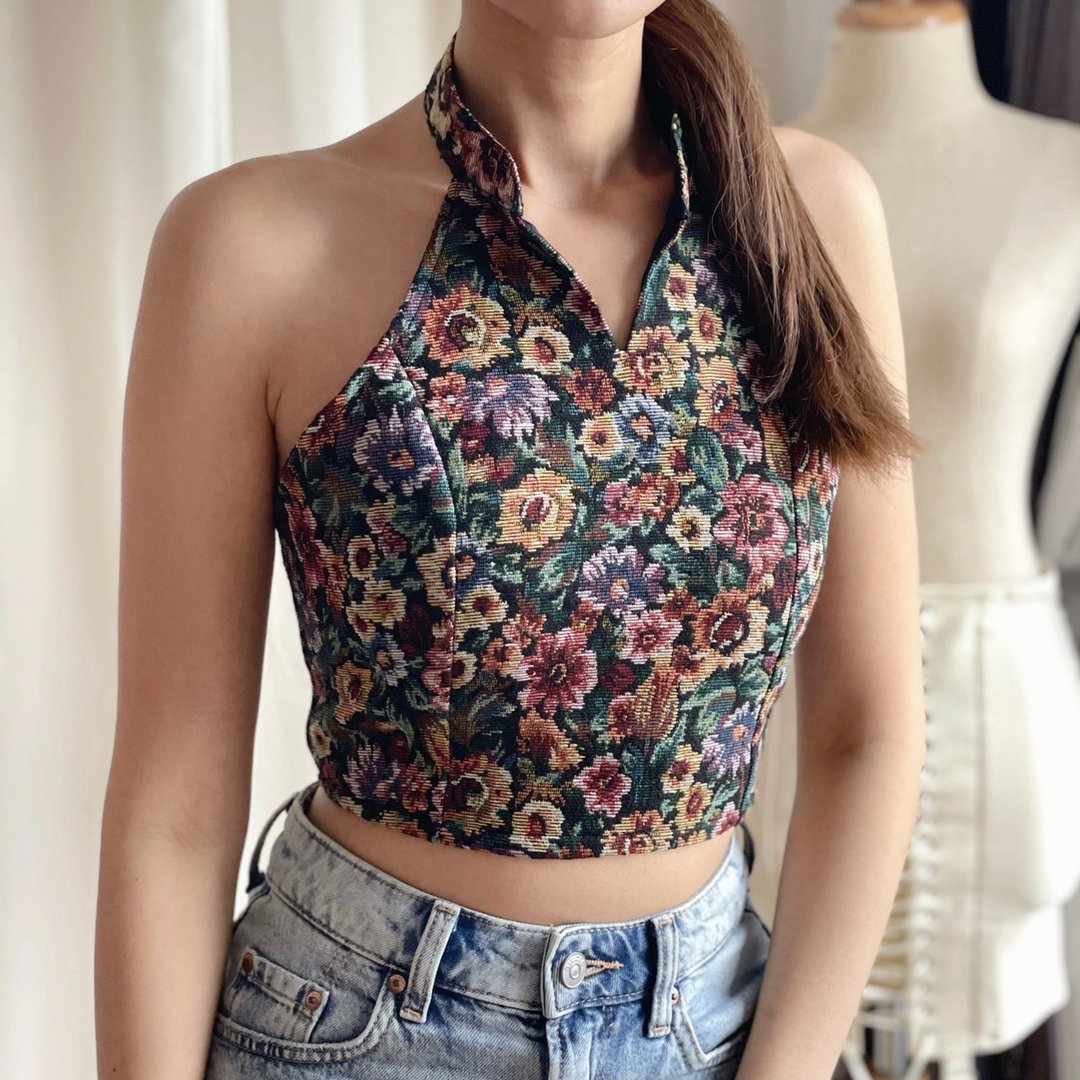 DEMI tapestry halter top - 女装上衣 - 其他金属 