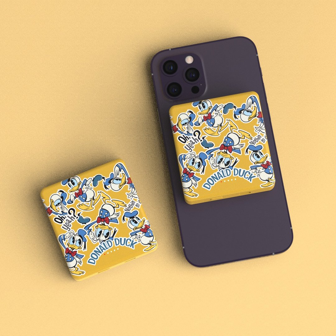 【限量】 迪士尼 8000mAh 磁吸式行动充电 - 唐老鸭 - 充电宝/传输线 - 塑料 黄色