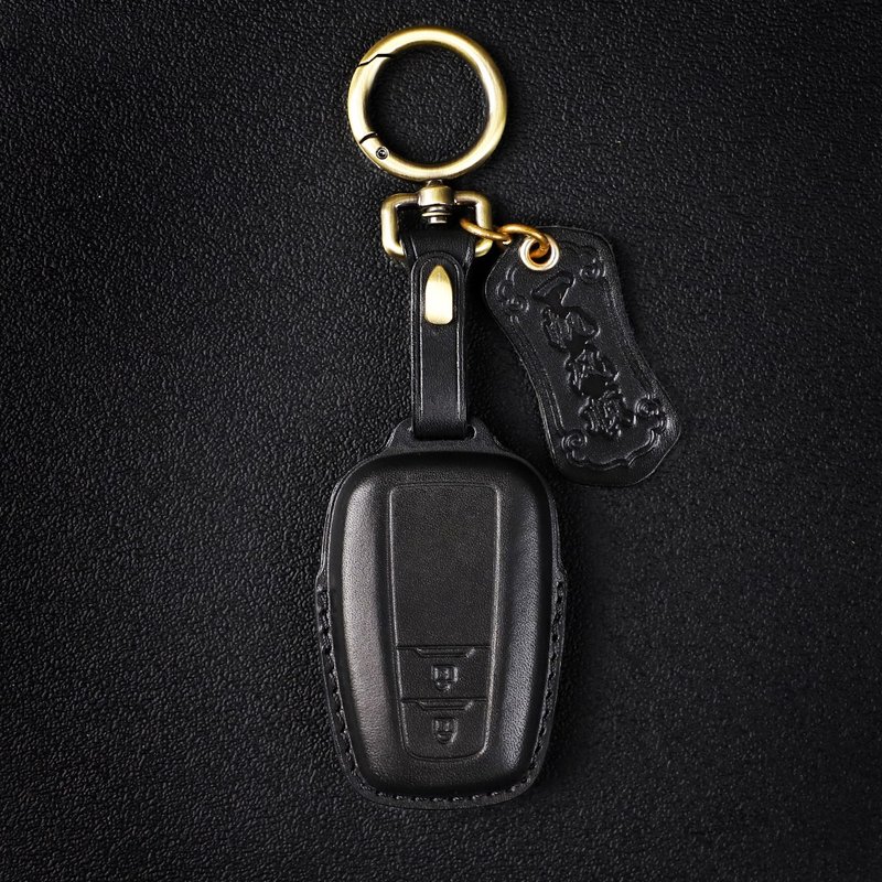 适合丰田 TOYOTA Yaris RAV4 Camry Altis CHR汽车钥匙皮套 黑 - 钥匙链/钥匙包 - 真皮 黑色