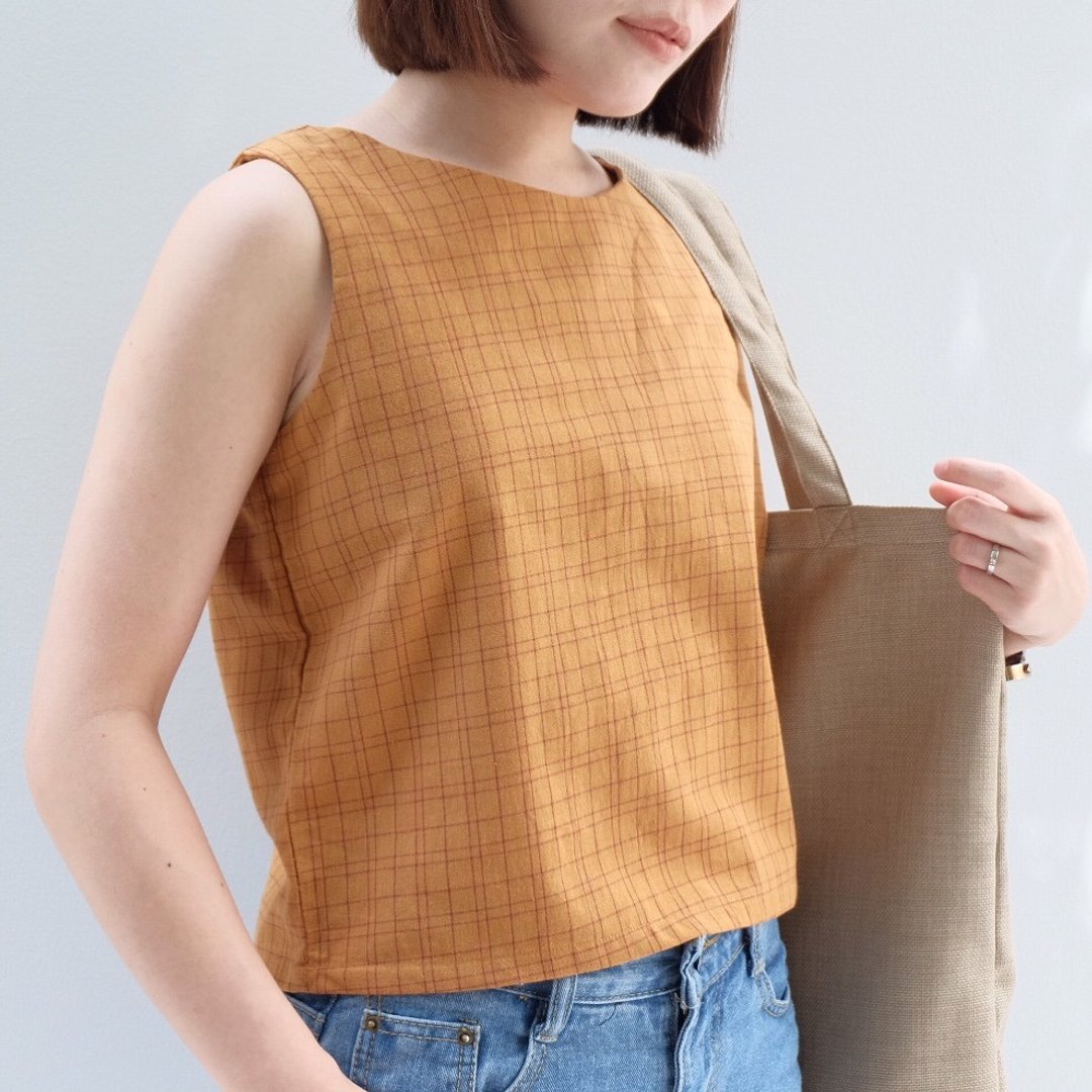 Cozy Top : Yellow Mustard - 女装上衣 - 棉 橘色