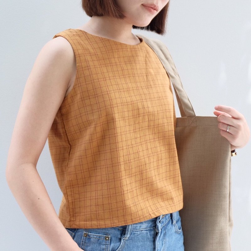 Cozy Top : Yellow Mustard - 女装上衣 - 棉．麻 橘色