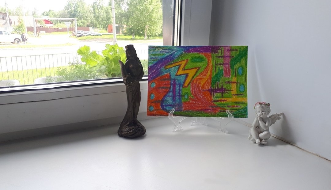 抽象粉彩艺术画作，抽象艺术品，柔和 - 墙贴/壁贴 - 纸 多色