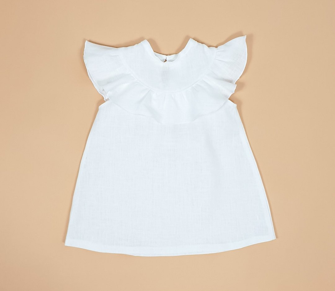 Natural linen dress, dresses for girl, Easter baby dress, summer baby dresses - 童装礼服/连衣裙 - 棉 多色