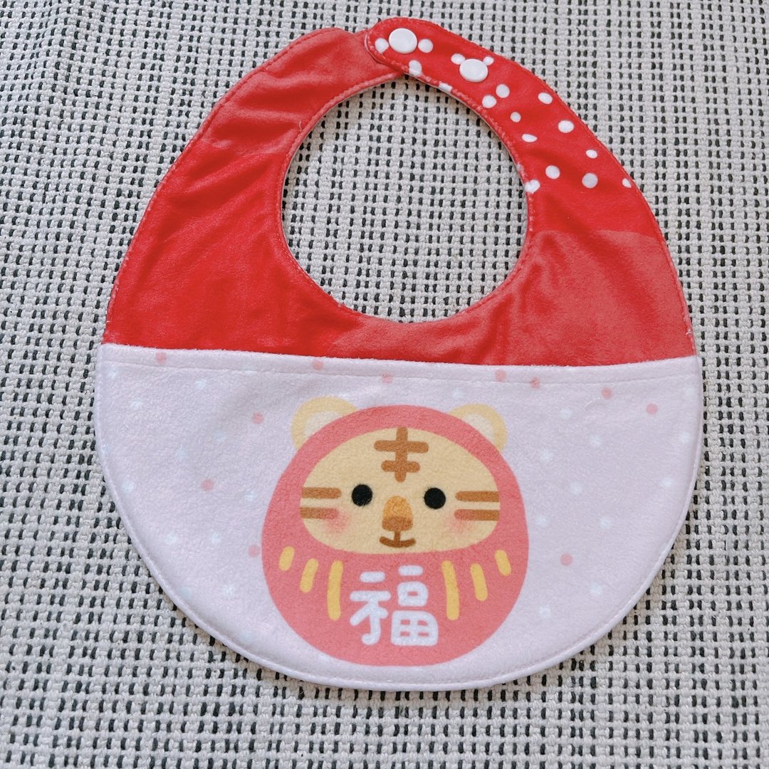 虎年 婴儿 口袋 围兜 口水巾 双面 颜色 - 围嘴/口水巾 - 聚酯纤维 