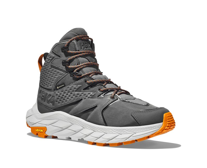 【HOKA】男 Anacapa Mid GTX 登山鞋 城堡岩灰/迷雾灰 - 男款运动鞋/球鞋 - 聚酯纤维 绿色