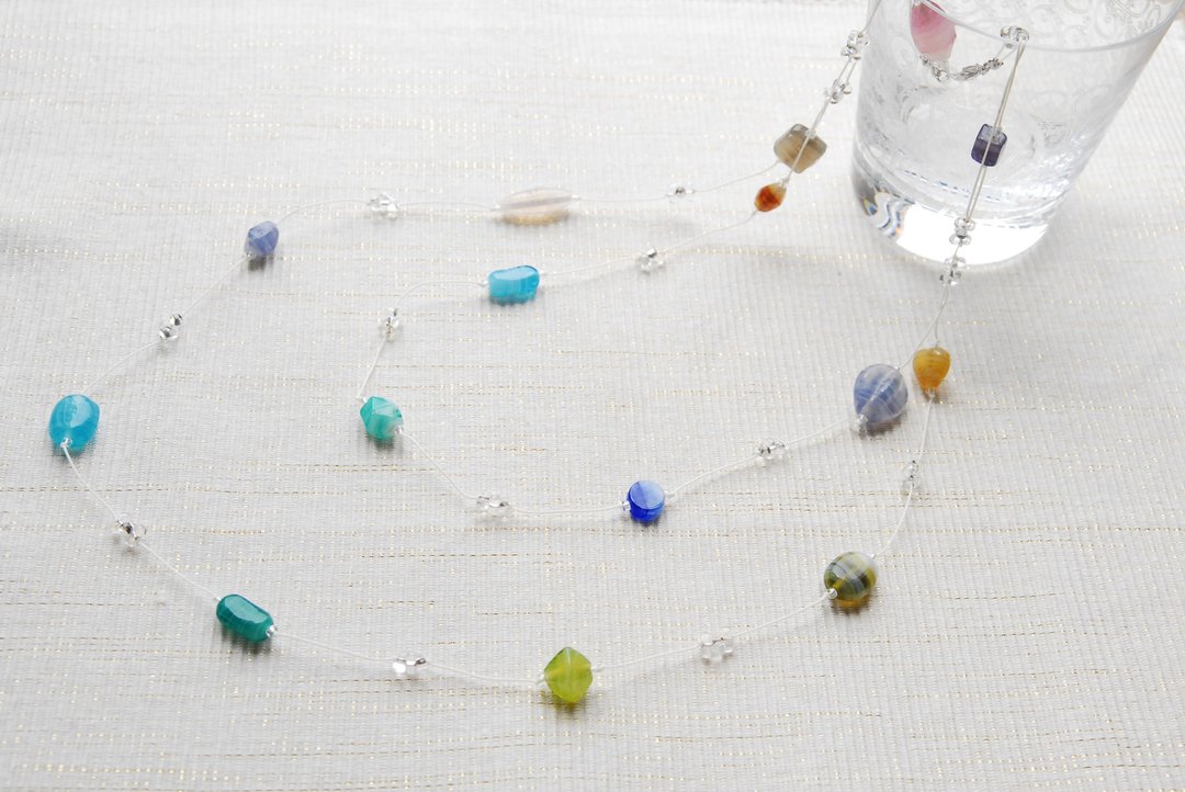 Indian beads long necklace multicolor - 长链 - 玻璃 多色