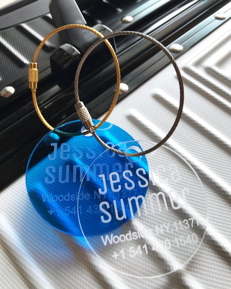 Circle Acrylic Luggage Tag  |  Luggage Tags | Luggage Tag Personalized (1Piece) - 行李箱/行李箱保护套 - 压克力 