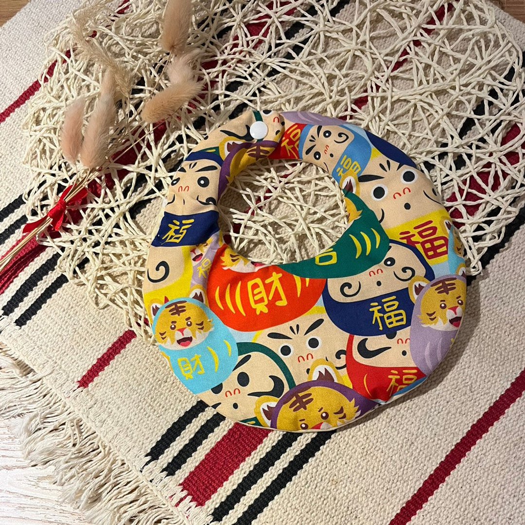 婴幼儿围兜兜.六层厚纱.大蛋兜.口水巾.新春派对礼盒组三入组 - 围嘴/口水巾 - 棉 多色